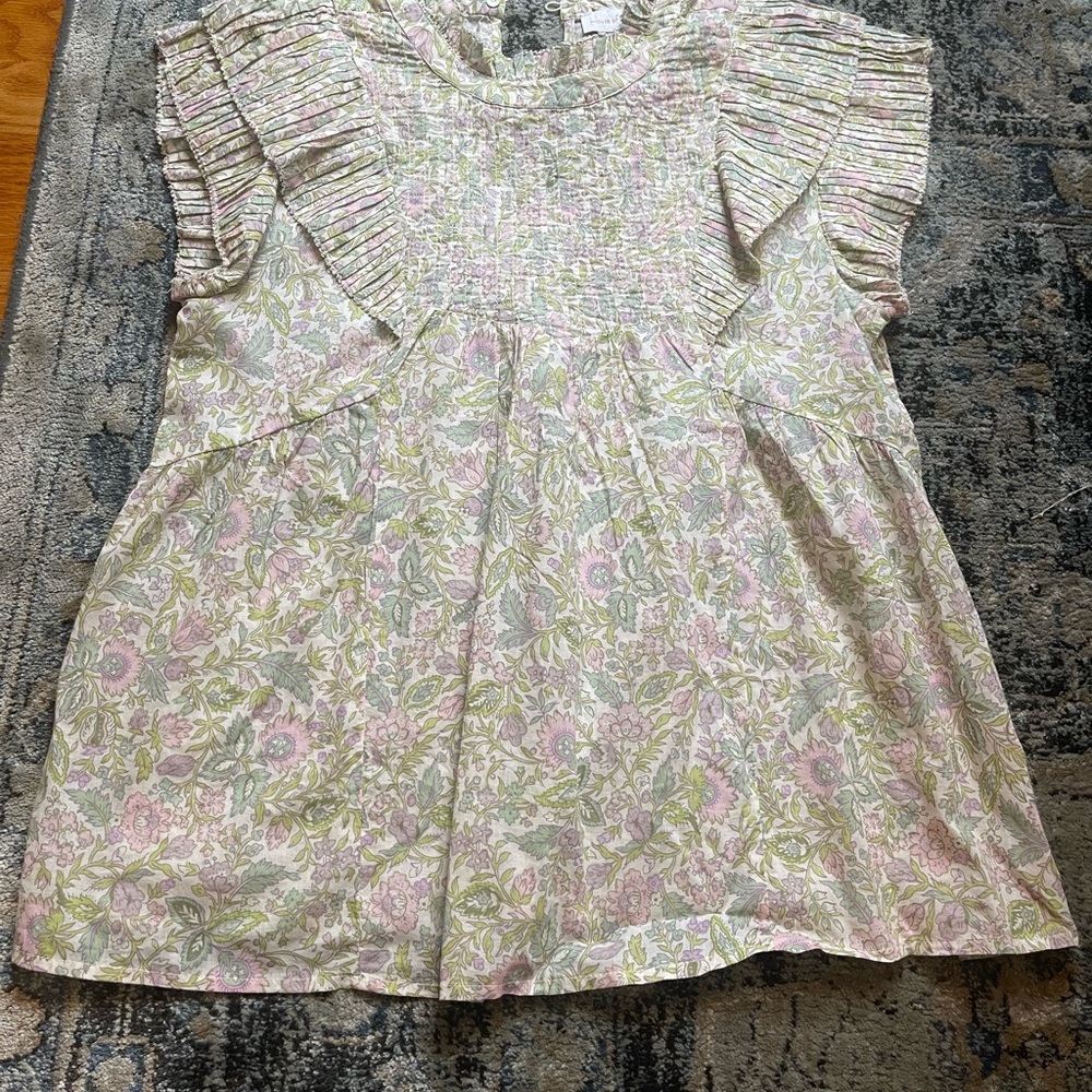 House of Harlow 1960 Floral Ruffle Sleeve Top Size Small